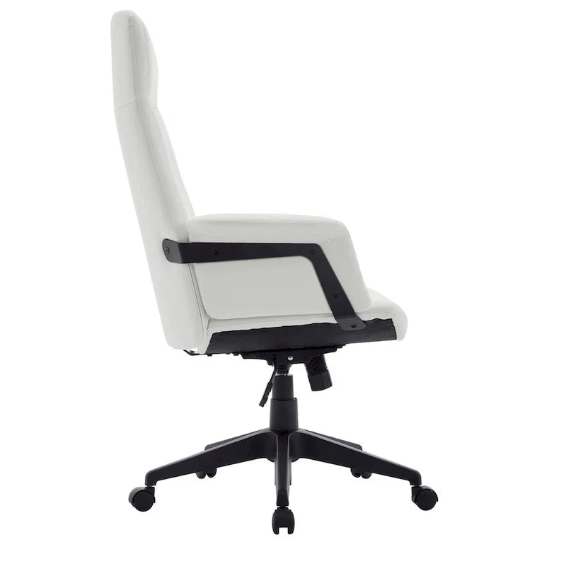 Chaise de bureau en cuir, pivotante et réglable en hauteur, avec support lombaire, Collection Inifini