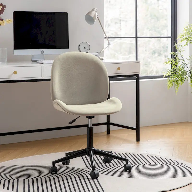 Chaise de bureau moderne Ines 360 pivotante sans accoudoirs avec piètement métallique par HULALA HOME