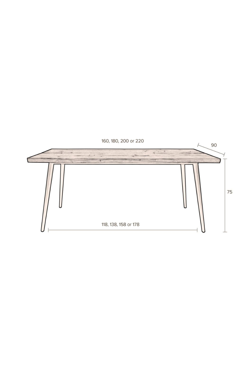 Table à manger en placage de noyer
