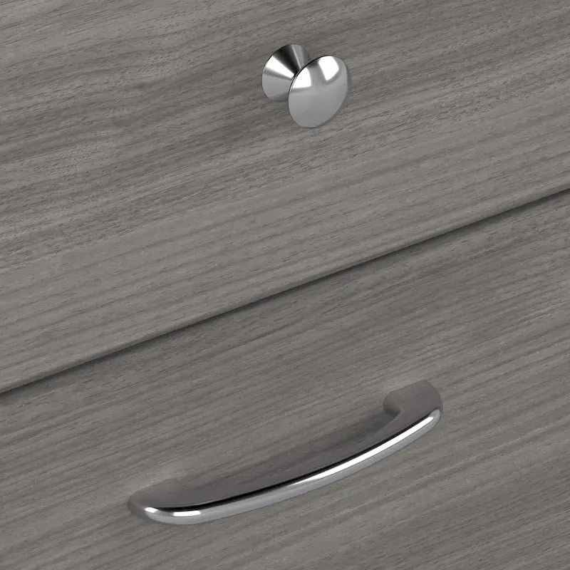 Bureau assis-debout en forme de L à 3 positions de 72 W avec huche, par Bush Furniture