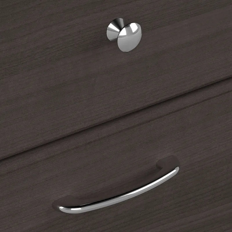 Bureau assis-debout en forme de L à 3 positions de 72 W avec huche, par Bush Furniture