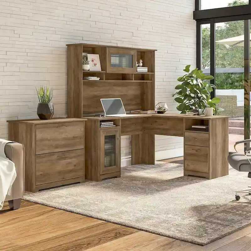 Bureau en L Cabot 60 W avec huche et classeur de Bush Furniture
