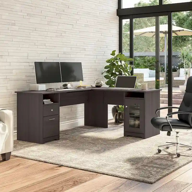 Bureau d'ordinateur en L Cabot 72W avec rangement par Bush Furniture