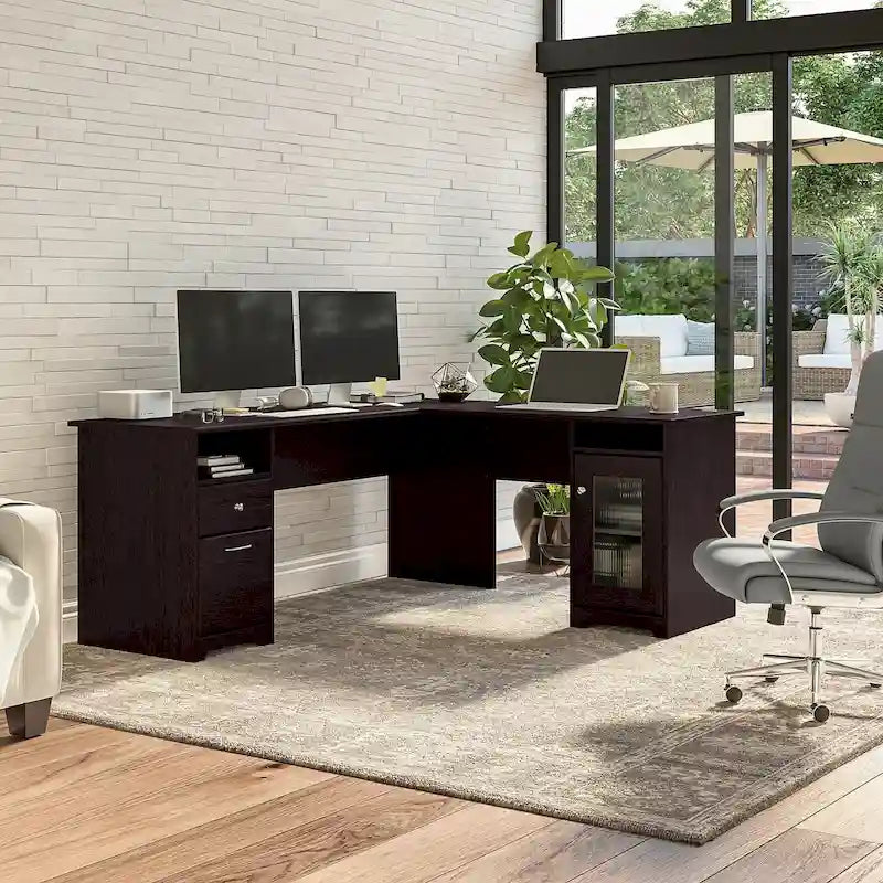 Bureau d'ordinateur en L Cabot 72W avec rangement par Bush Furniture