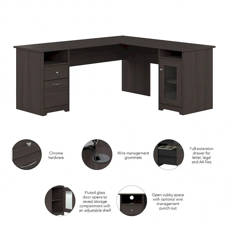 Bureau d'ordinateur en L Cabot 72W avec rangement par Bush Furniture