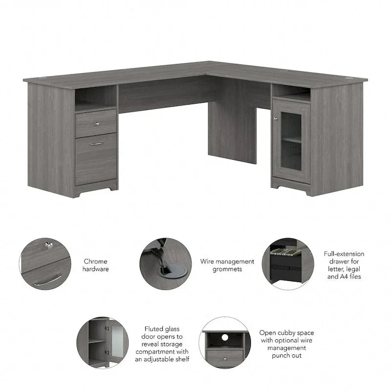 Bureau d'ordinateur en L Cabot 72W avec rangement par Bush Furniture