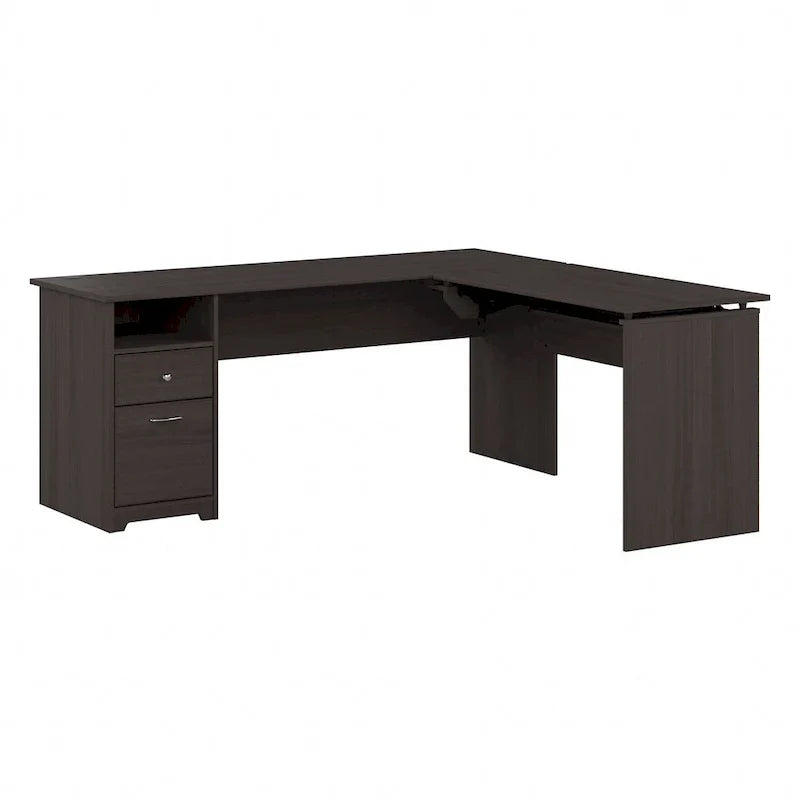 Bureau assis-debout en L à 3 positions de 72 W de Bush Furniture