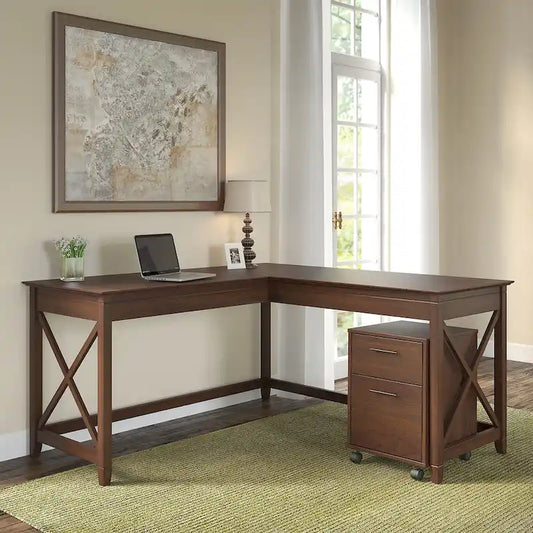 Bureau en L 60 W Key West avec classeur mobile de Bush Furniture