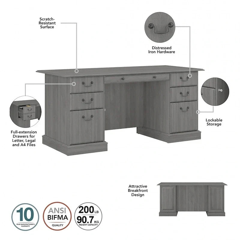Bureau de direction Saratoga, classeur et bibliothèques Bush Furniture