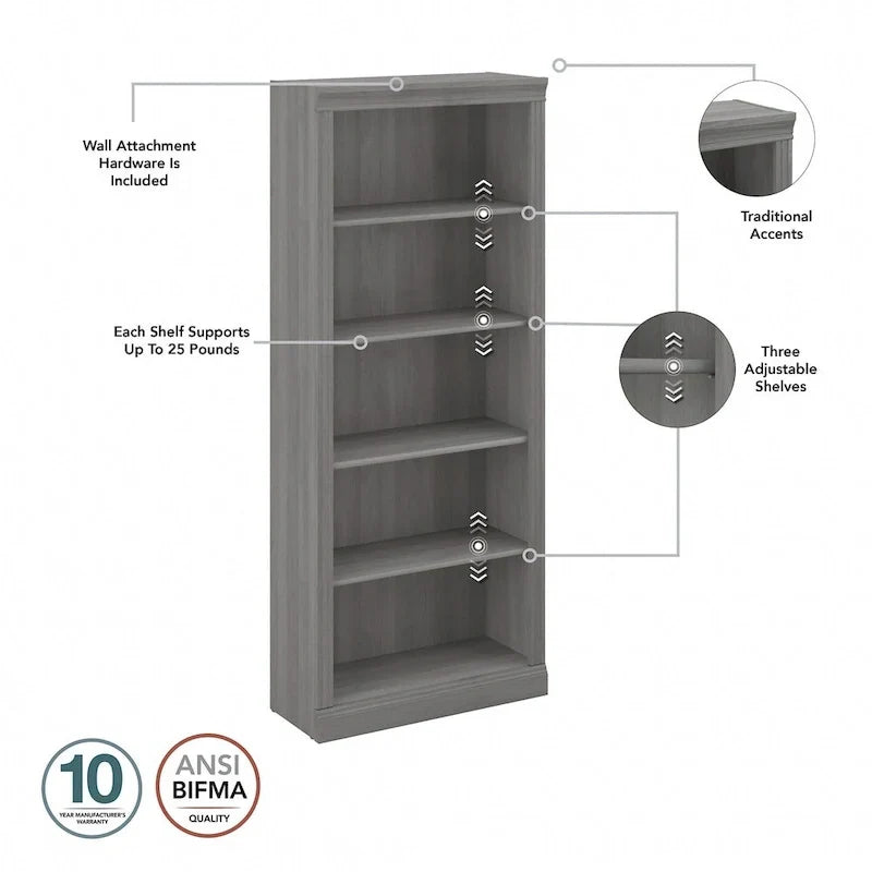 Bureau de direction Saratoga, classeur et bibliothèques Bush Furniture