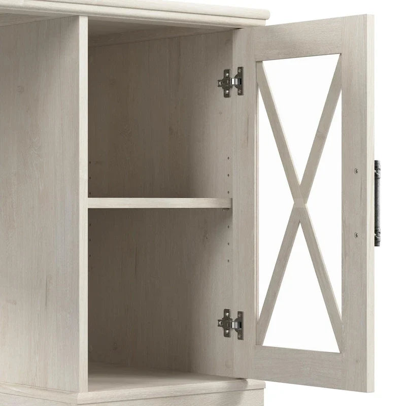 Bureau de style campagnard 60 W Lennox avec armoire de rangement de Bush Furniture