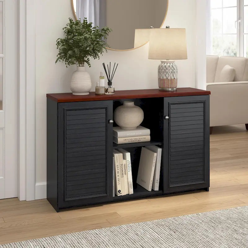 Meuble d'appoint Fairview Bush Furniture avec portes et étagères