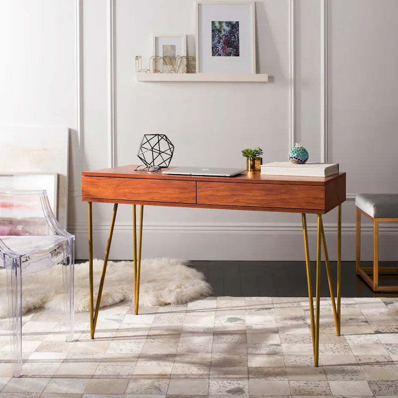 Bureau 2 tiroirs SAFAVIEH Pine Naturel