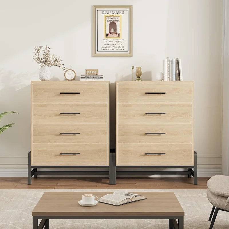 Commode autonome de 38,6 po de haut à 4 tiroirs avec rangement