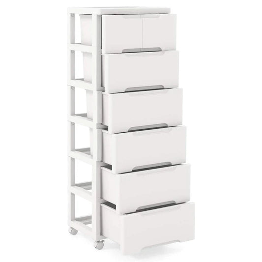 Costway 1 chariot de rangement roulant en plastique à 7 tiroirs avec 4 roulettes universelles - Voir détails