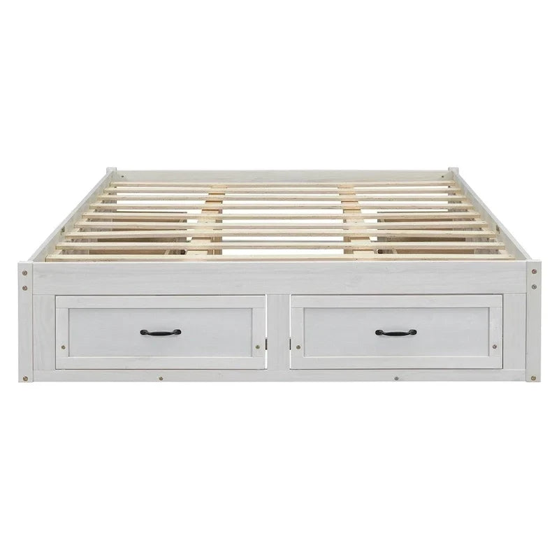 Lit plate-forme Queen Size avec 6 tiroirs de rangement