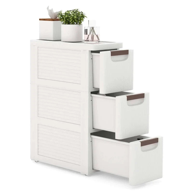 Costway Meuble de Rangement Étroit à 3 Tiroirs avec Poignée, 1 Pièce - Voir Détails