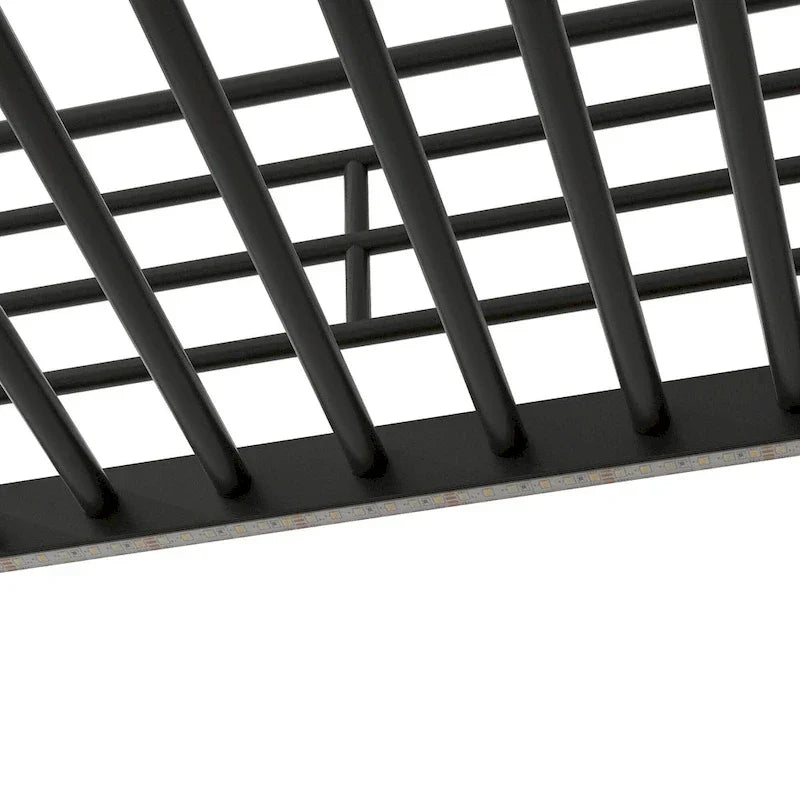 Lit mezzanine pleine grandeur avec bureau, escalier de rangement, petite armoire, lumière LED