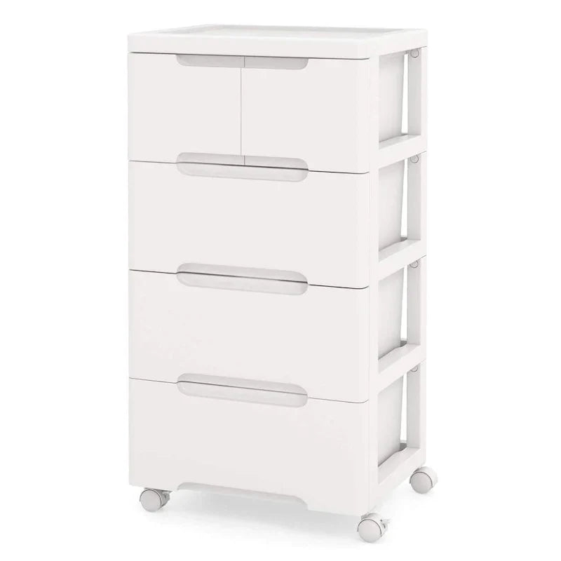 Costway 1 chariot de rangement roulant en plastique à 5 tiroirs avec 4 universels - Voir détails