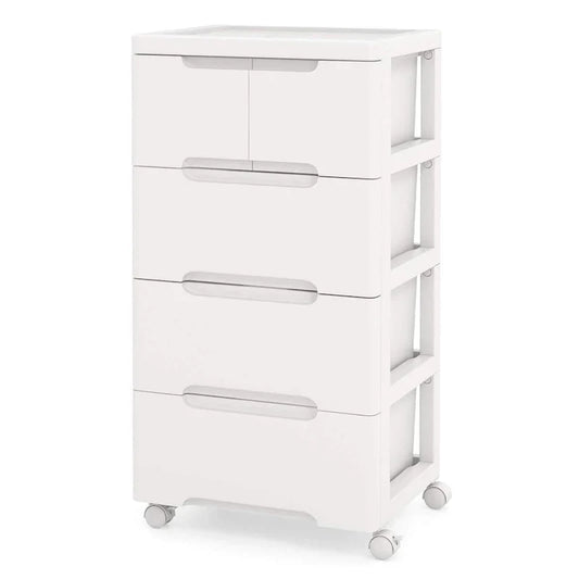 Costway 1 chariot de rangement roulant en plastique à 5 tiroirs avec 4 universels - Voir détails