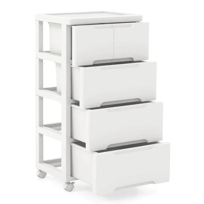 Costway 1 chariot de rangement roulant en plastique à 5 tiroirs avec 4 universels - Voir détails
