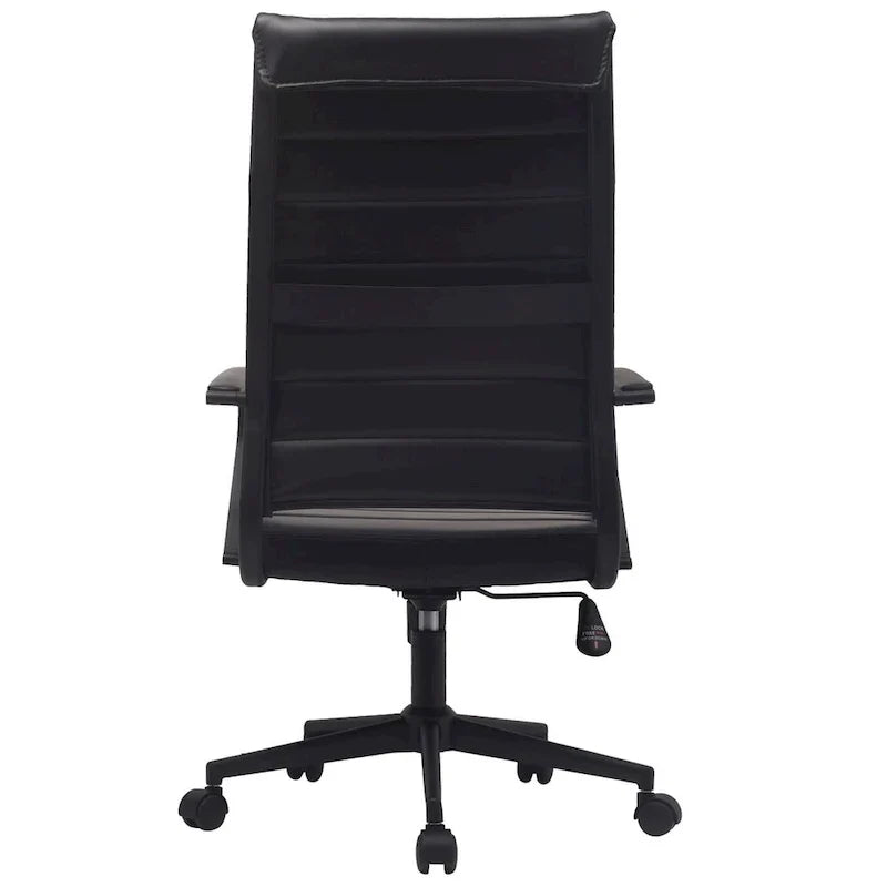 Fauteuil de bureau moderne à dossier haut en cuir PU nervuré, inclinable pour salle de conférence, ordinateur, chef, tâche de direction, patron