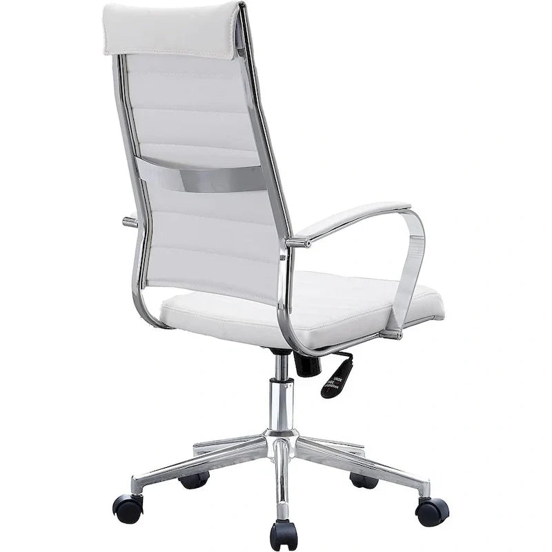 Fauteuil de bureau moderne à dossier haut, en cuir PU nervuré, pivotant et inclinable, pour salle de conférence, chaise de bureau avec coussin, pour patron