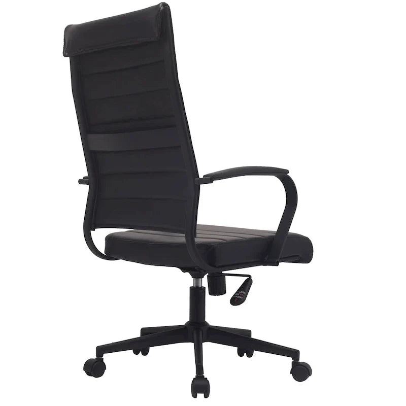 Chaise de bureau moderne haute avec dossier haut, en similicuir PU, pivotante, inclinable, réglable, avec coussin, modèle de designer, pour dirigeant