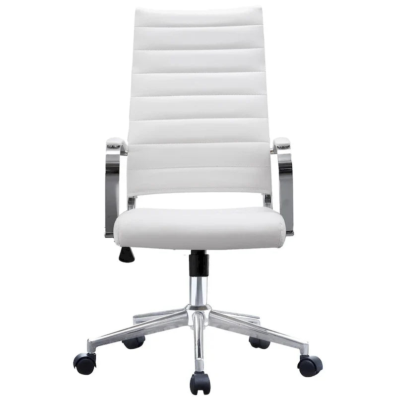 Chaise de bureau moderne haute avec dossier haut, en similicuir PU, pivotante, inclinable, réglable, avec coussin, modèle de designer, pour dirigeant