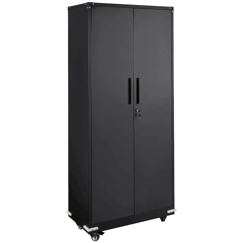 Armoire de rangement métallique verrouillable de 75 pouces avec 4 étagères réglables et 2 portes magnétiques