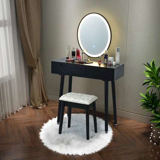 Costway Table de maquillage coiffeuse écran tactile 3 modes d'éclairage – Voir détails