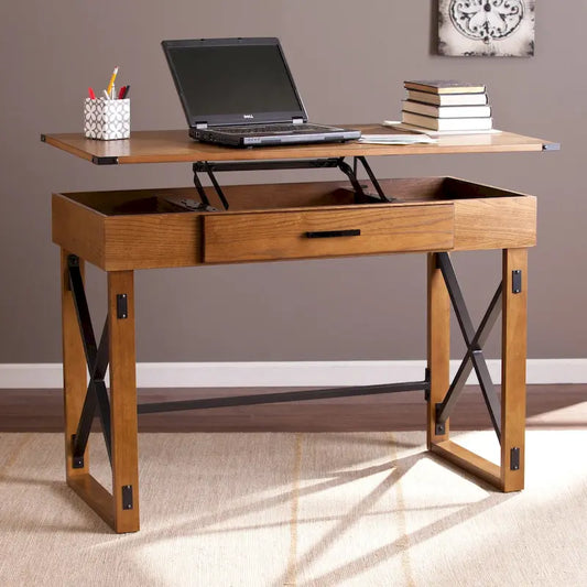 Bureau réglable en hauteur Carlan en pin vieilli de SEI Furniture