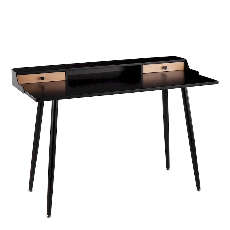 Bureau d'ordinateur Carson Carrington Creggan Mid-Century Modern en métal noir et bois