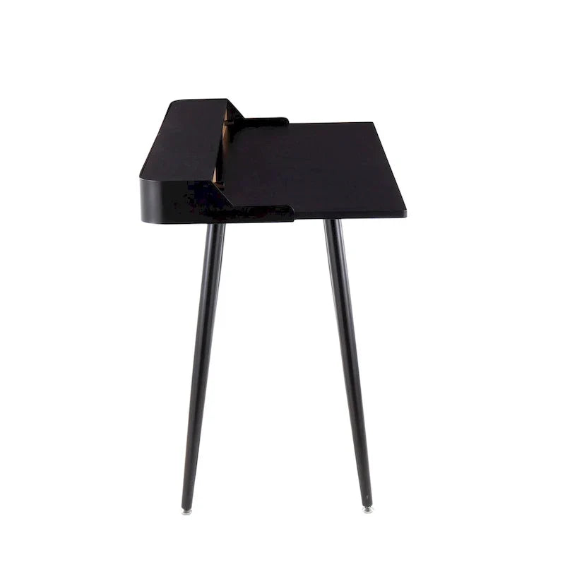 Bureau d'ordinateur Carson Carrington Creggan Mid-Century Modern en métal noir et bois