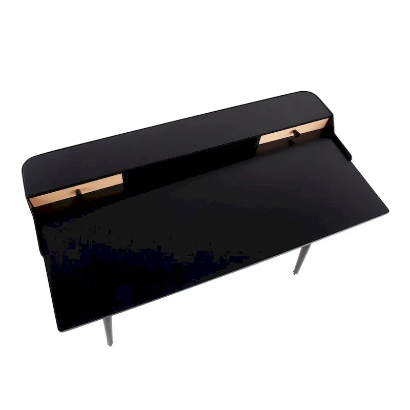 Bureau d'ordinateur Carson Carrington Creggan Mid-Century Modern en métal noir et bois
