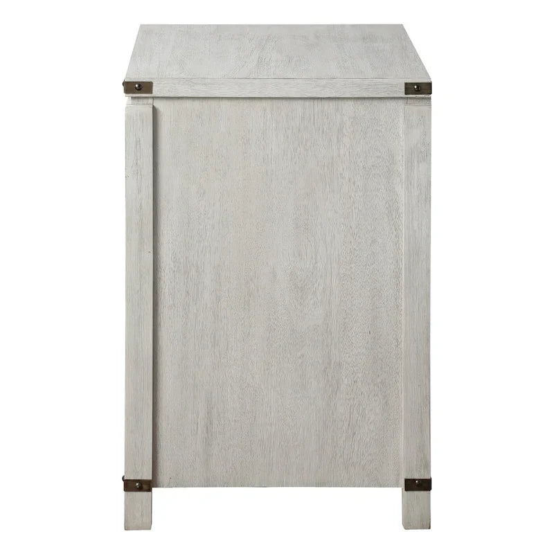 Meuble de classement à deux tiroirs OS Home & Office Furniture en placage de bois de chêne couleur champagne