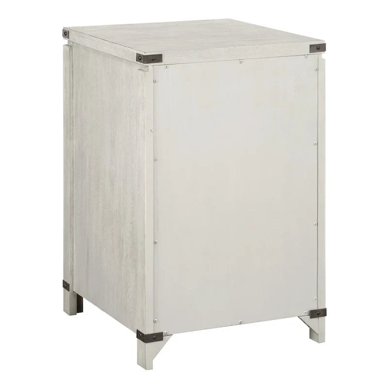 Meuble de classement à deux tiroirs OS Home & Office Furniture en placage de bois de chêne couleur champagne