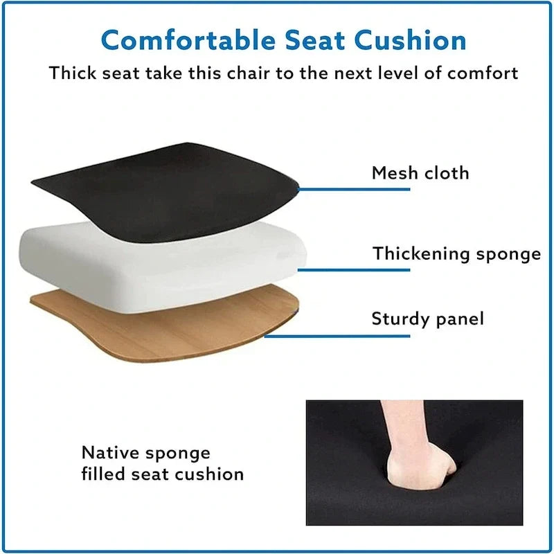 Chaise de bureau réglable avec appui-tête Fauteuil de bureau ergonomique en maille à dossier haut avec support lombaire et roulettes