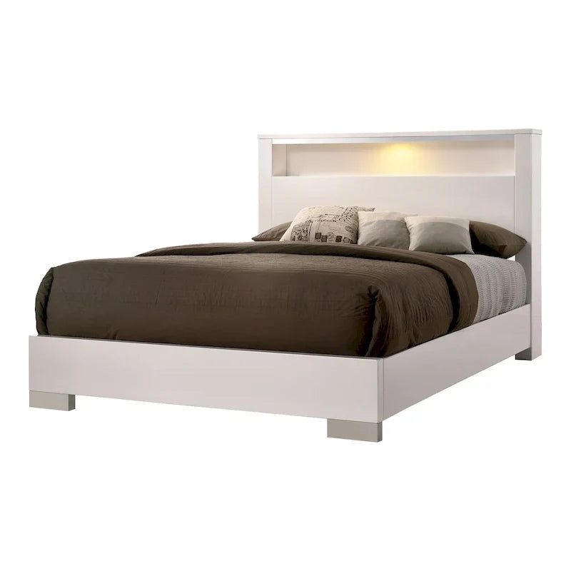 Ensemble lit et commode haute 2 pièces contemporain Champs en bois massif Furniture of America