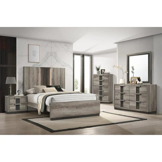 Chambre à coucher 4 pièces Eirena marron clair