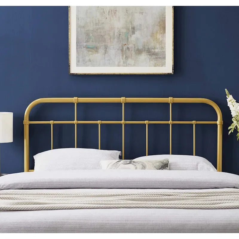 Tête de lit en métal doré Shaffer Classic Queen Size