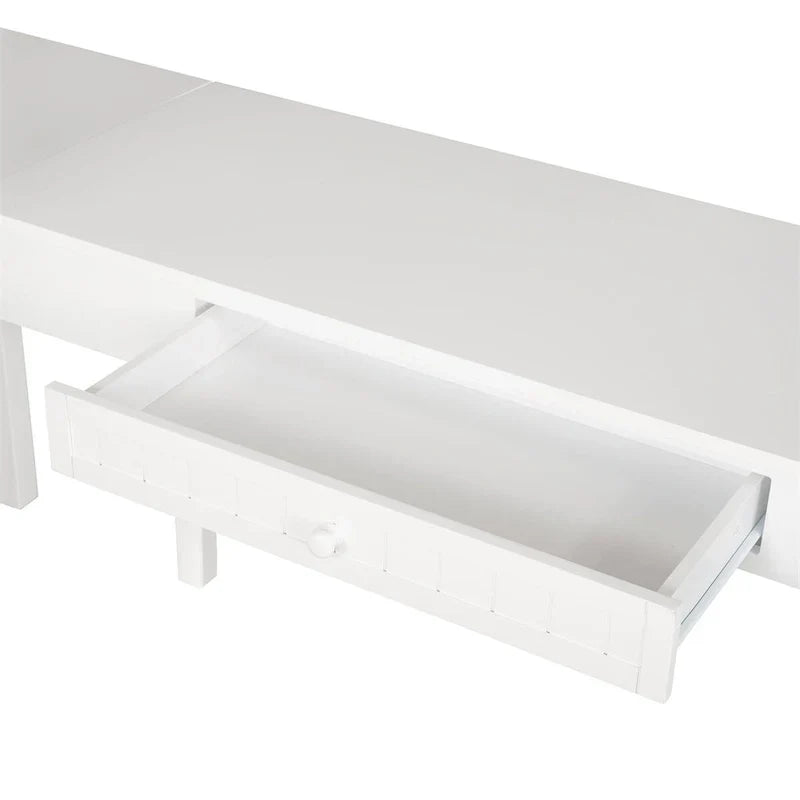 Lit mezzanine double Merax avec tiroirs, armoire, étagères et bureau