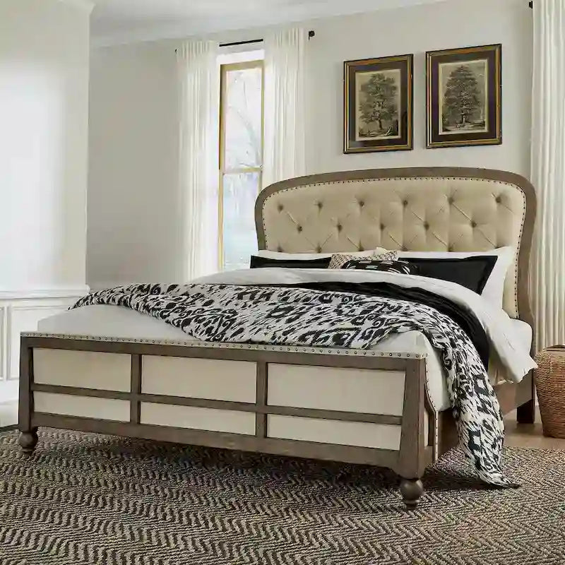 Lit de berger queen Americana Farmhouse Dusty Taupe