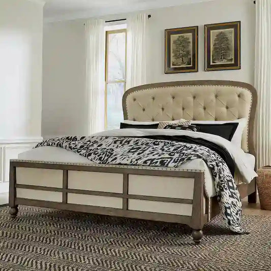Lit de berger queen Americana Farmhouse Dusty Taupe