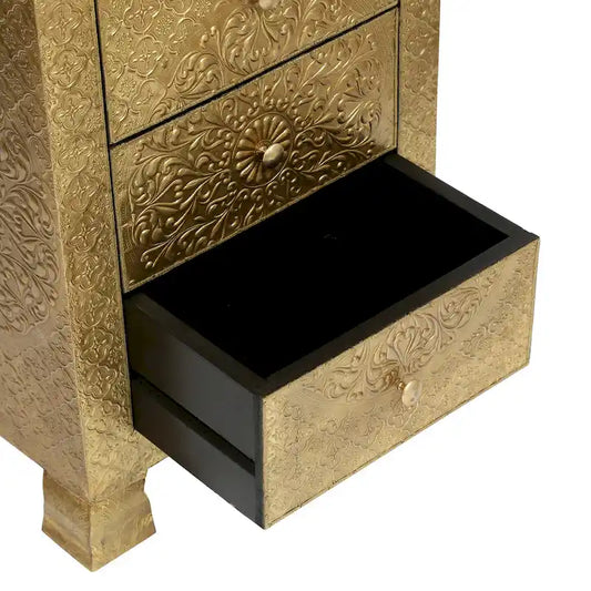 Table de chevet bohème Upson faite à la main à 3 tiroirs par Christopher Knight Home