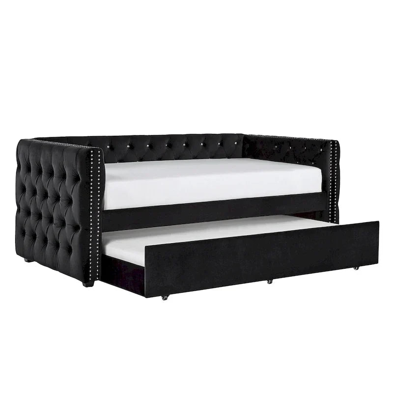 Lit de repos capitonné Knightsbridge Twin Tufted Nailhead par iNSPIRE Q Artisan