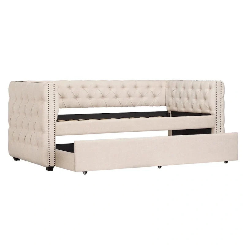 Lit de repos capitonné Knightsbridge Twin Tufted Nailhead par iNSPIRE Q Artisan