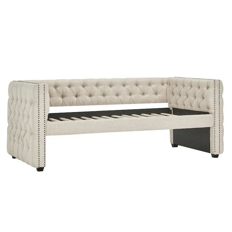 Lit de repos capitonné Knightsbridge Twin Tufted Nailhead par iNSPIRE Q Artisan