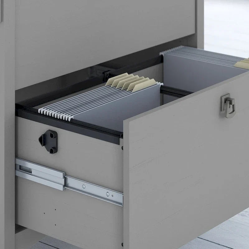 Bush Furniture Salinas Ensemble de bureau en L 60W, gris Cape Cod