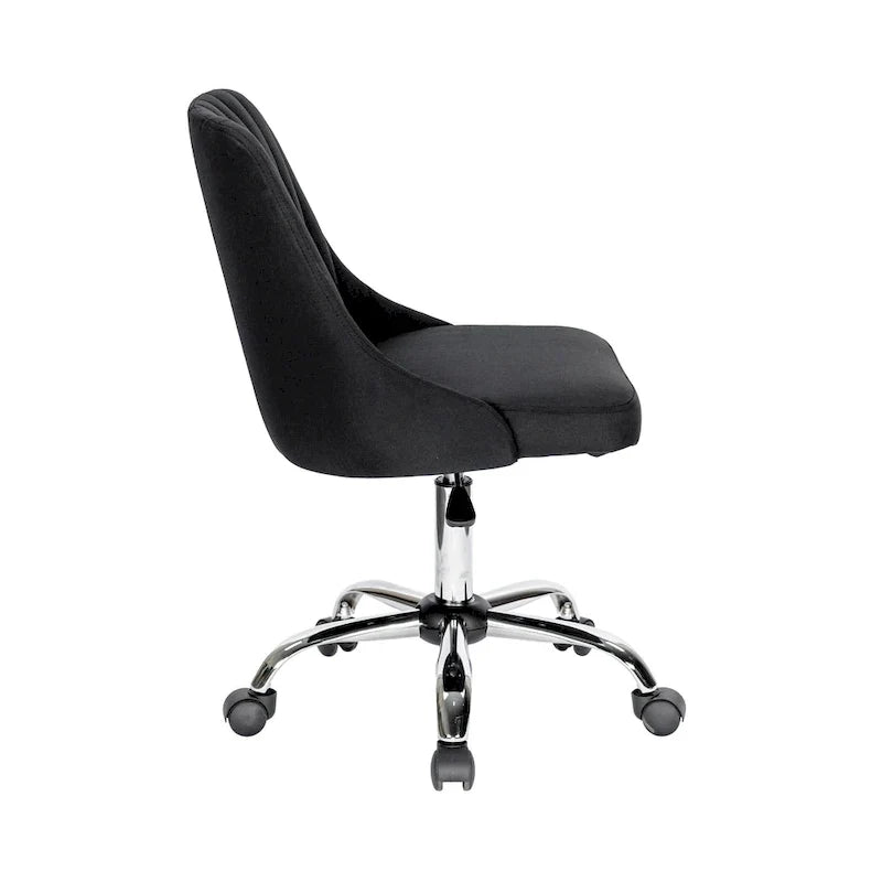 Chaise de bureau Porthos Home Jarvis en tissu rembourré avec base chromée